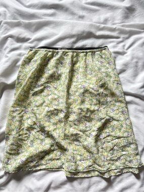 Audrey 3+1 Light Green Floral A-Line Skirt